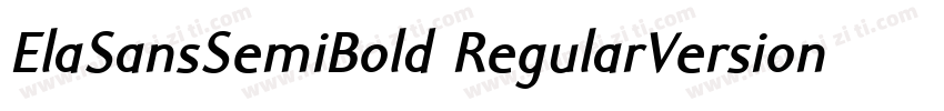 ElaSansSemiBold RegularVersion 410字体转换